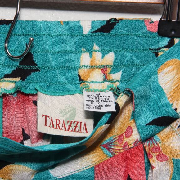 Vintage Tarazzia High Waist Floral Culottes Wide Leg Shorts Tropical Sz M - Picture 7 of 7